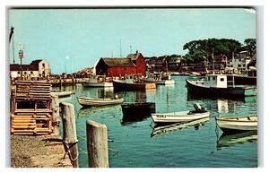 Vintage "Motif Number One" Rockport, Massachusetts Plastichrome Postcard